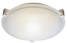 HOMEnhancements 20166 - 2-Light 3 Square Tab Ceiling Mount - NK  White Glass